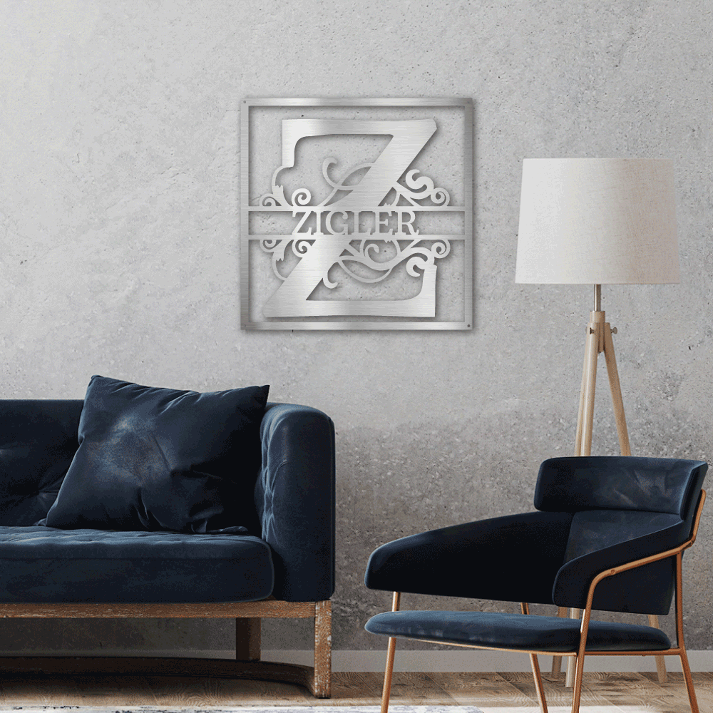 Custom Metal Signs Monogram Wall Decor Metal Wall Art Last Name Sign Family Name Sign Personalized Wedding Gift Custom Metal Art