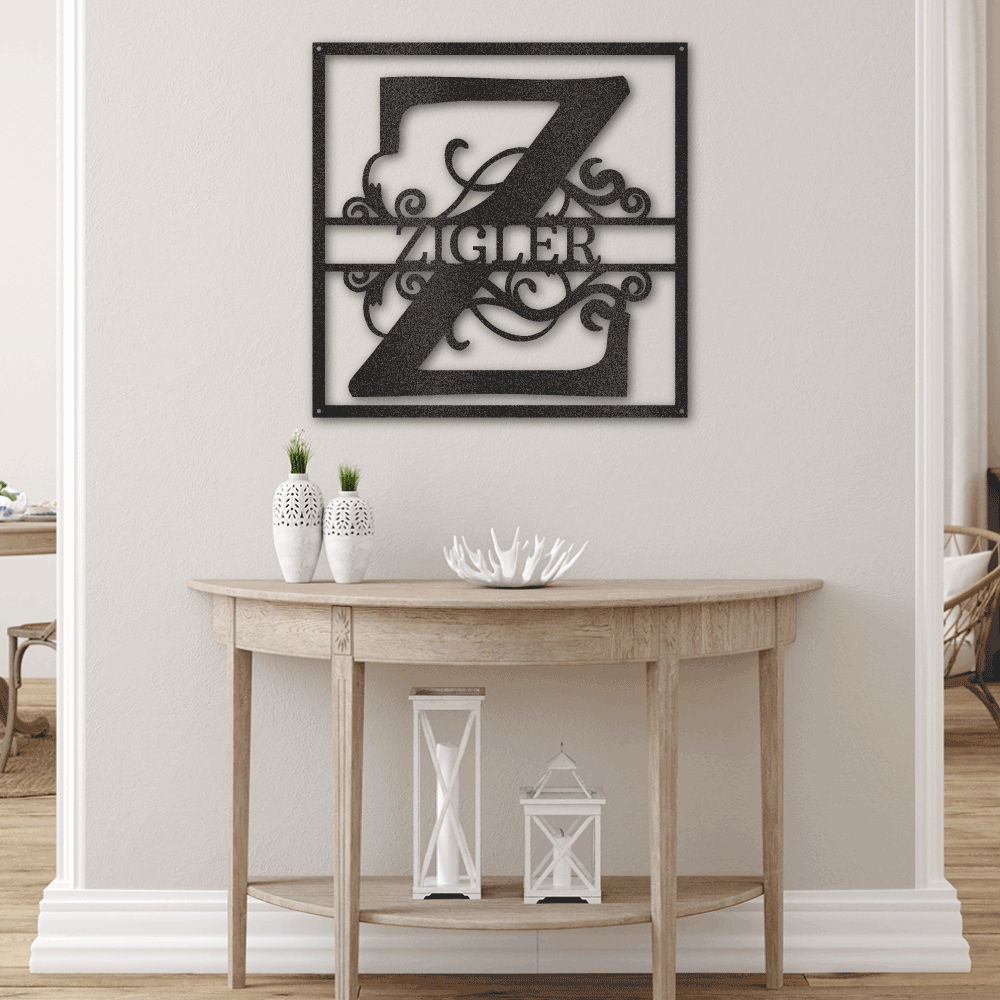 Custom Metal Signs Monogram Wall Decor Metal Wall Art Last Name Sign Family Name Sign Personalized Wedding Gift Custom Metal Art