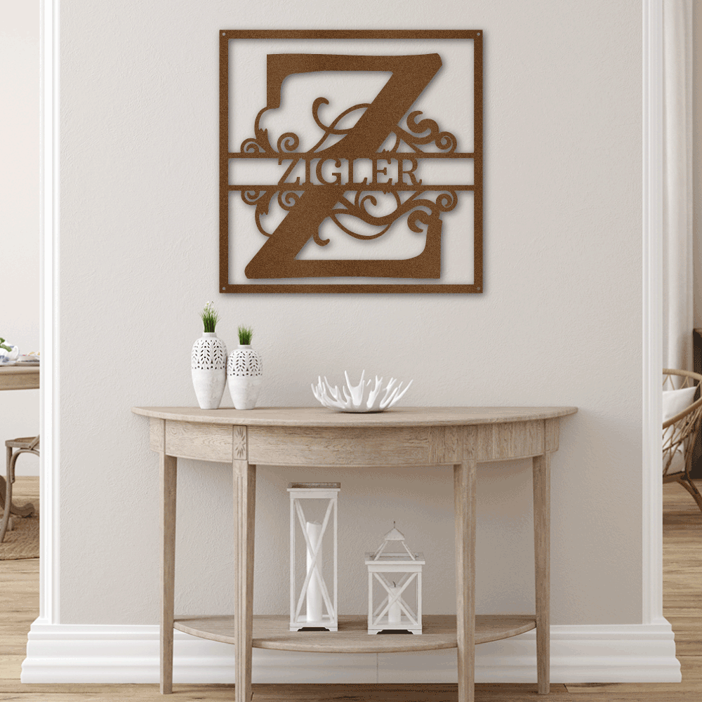 Custom Metal Signs Monogram Wall Decor Metal Wall Art Last Name Sign Family Name Sign Personalized Wedding Gift Custom Metal Art