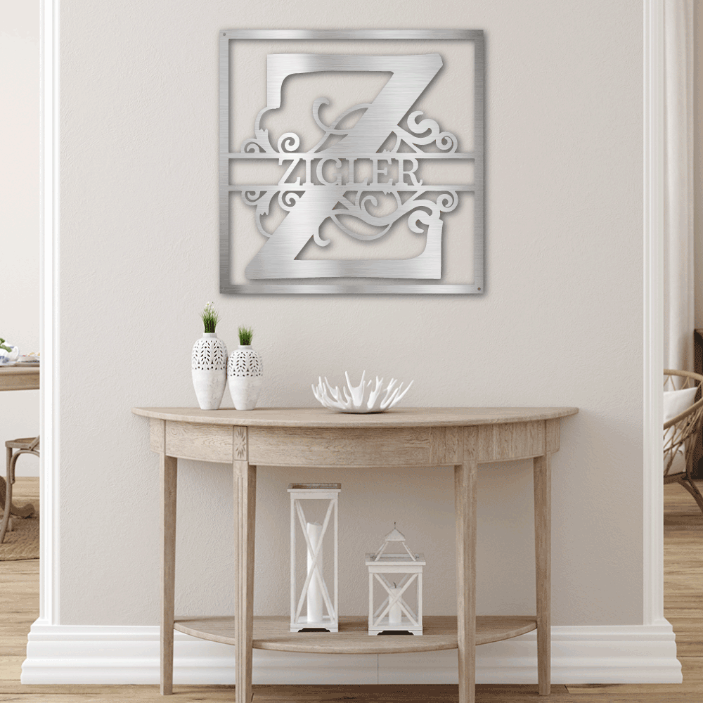 Custom Metal Signs Monogram Wall Decor Metal Wall Art Last Name Sign Family Name Sign Personalized Wedding Gift Custom Metal Art
