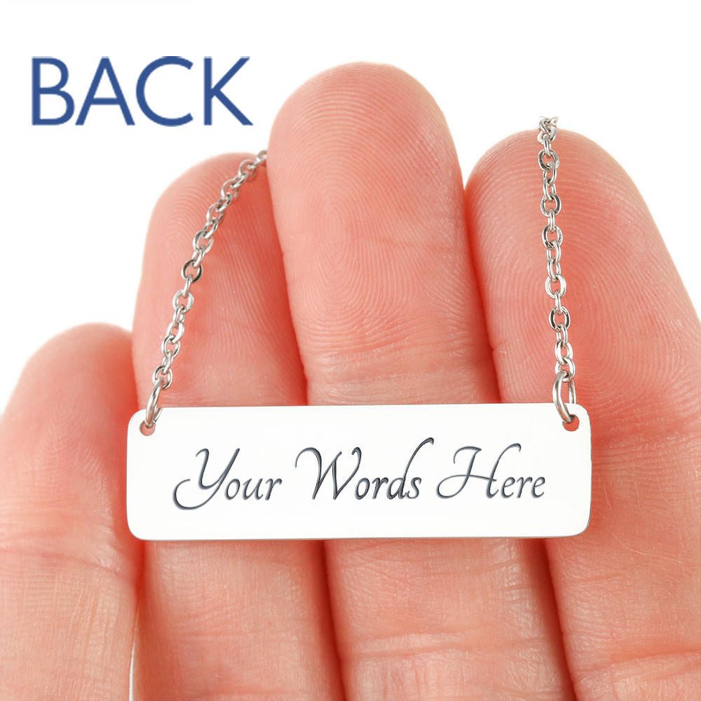 Little Sister Gift, Custom Bar Necklace, Lil Sis
