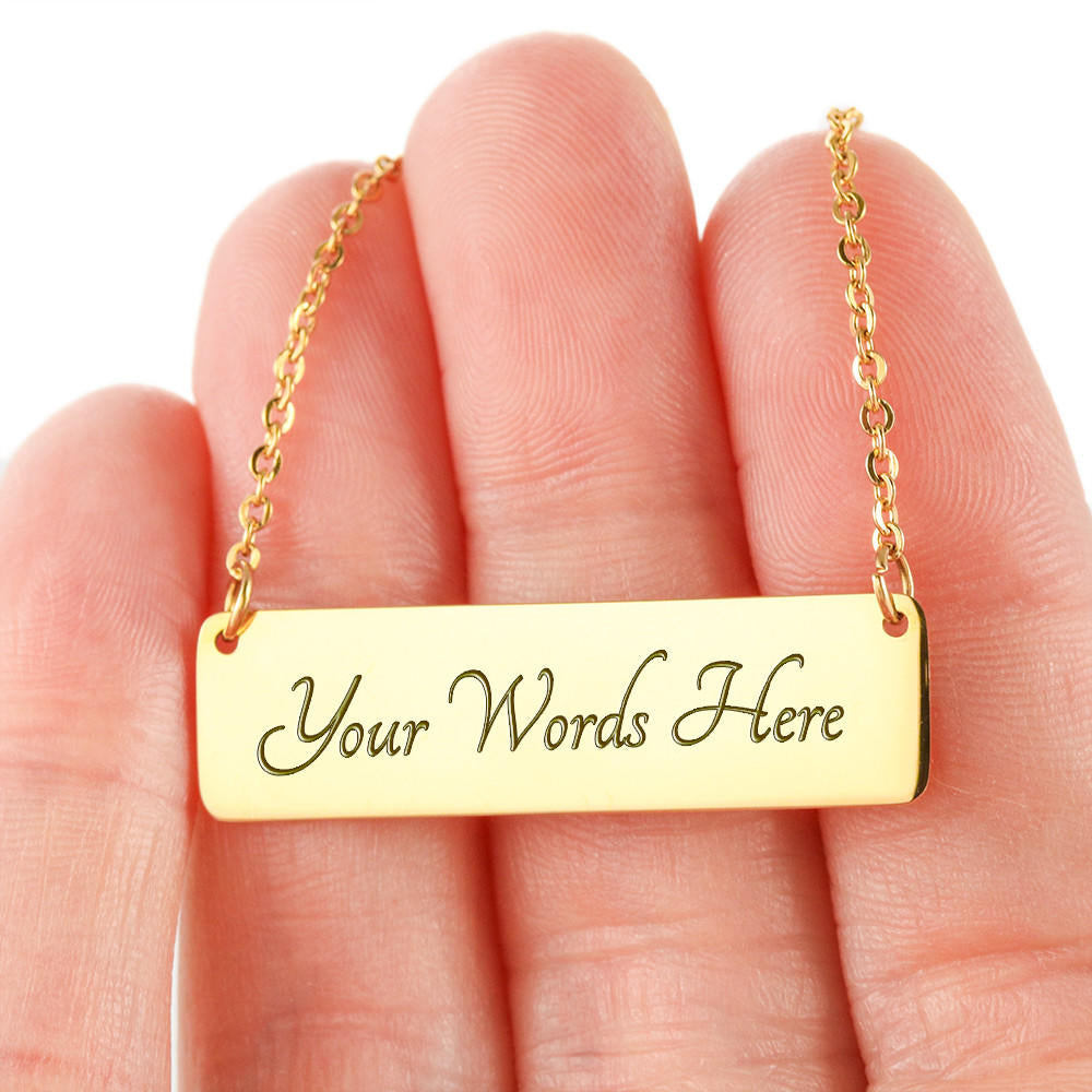 Little Sister Gift, Custom Bar Necklace, Lil Sis