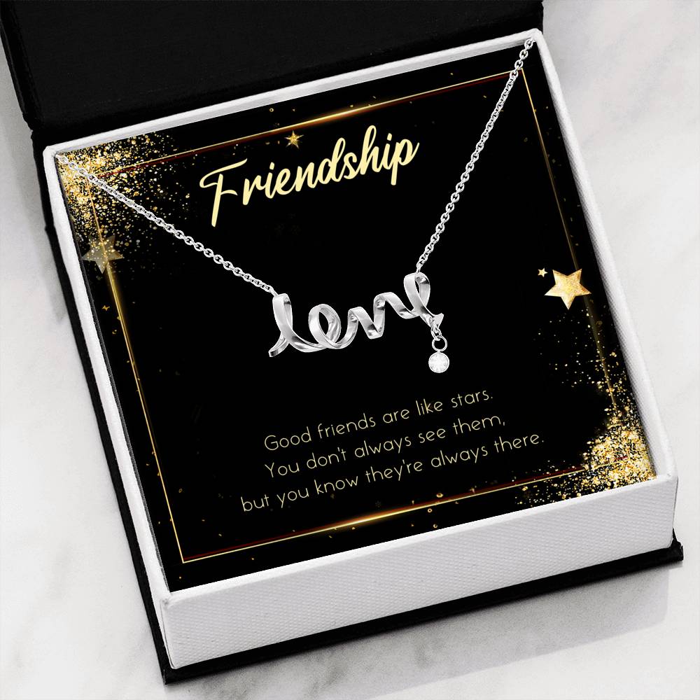 Best Friend Necklace Gift Love Engraved Pendent On Engagement Wedding Ceremony