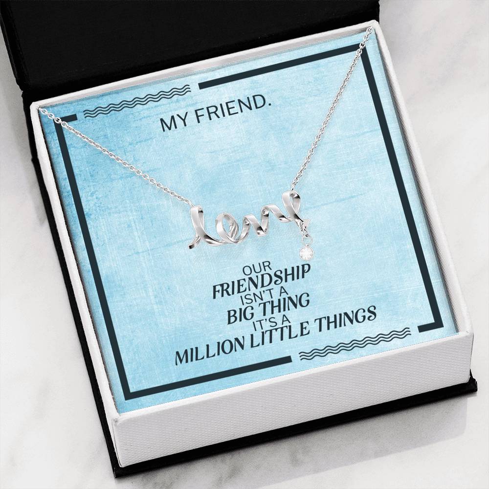Modern Necklace Gift For Friend Love Scripted Pendent On Birthday Party From Best Friend