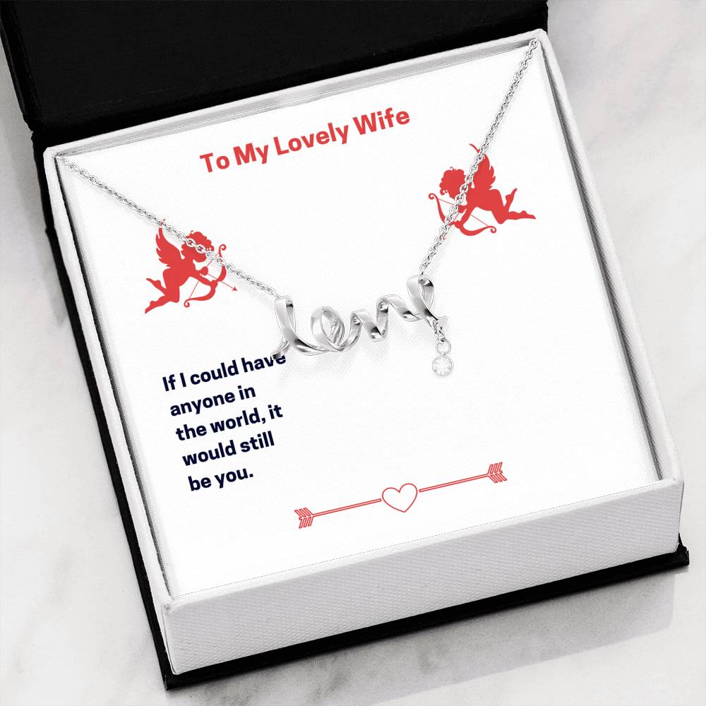 Personalized To my Wife Necklace  for Her Valentines Birthday Gift Scripted Love Necklace for Women with Message  Card