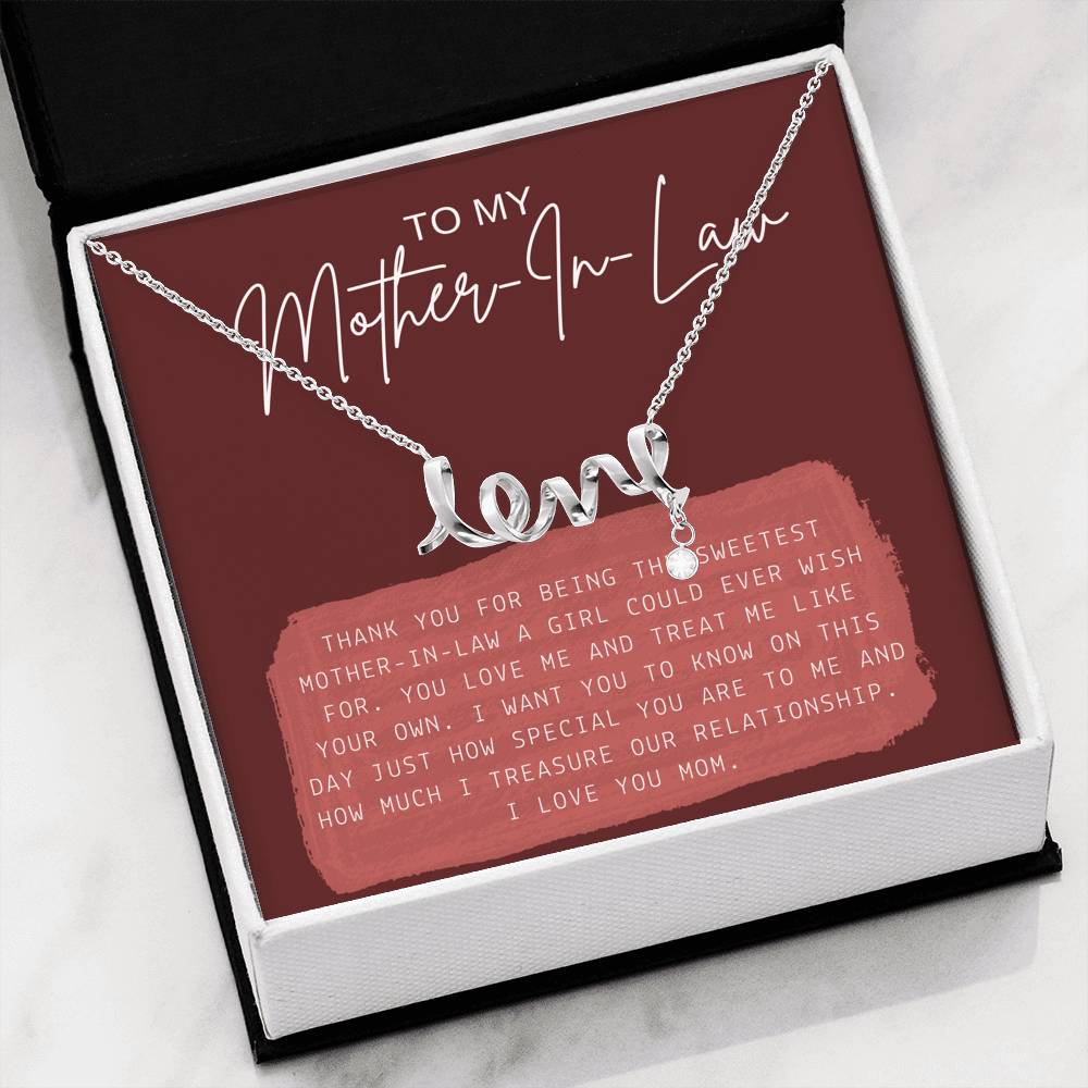 Necklace Gift To My Mother In Law Mom Step Mom Thank You For Doing Great Job Pendent Gift On Mother's Day Birthday Wedding With The Message Card