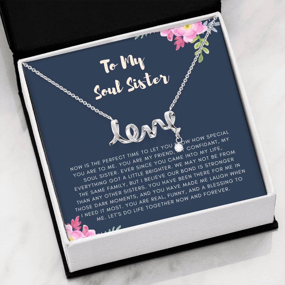 To My Soul Sister Friend Bridesmaid Necklace For Wedding Graduation Birthday Gift With The Message Card From Sister Friend Cousin