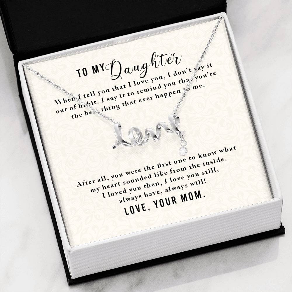 Personalized To my Daughter Necklace  for Her Valentines Birthday Gift Scripted Love Necklace for Women with Message  Card