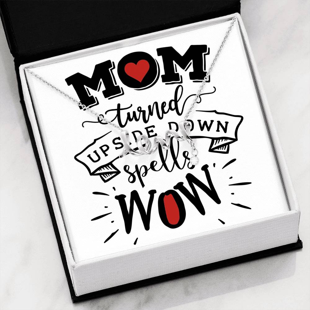 Personalized Gift Mother Necklace for Mom Valentines Birthday Gift Silver Jewelry Scripted Love Necklace for Women with Message  Card