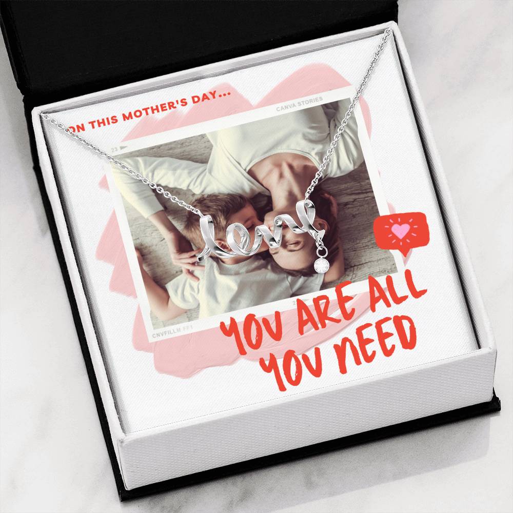 Personalized Gift Mother Necklace for Her Valentines Birthday  Gift Scripted  Love Necklace for Women with Message  Card
