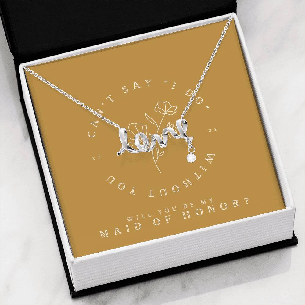 Necklace Gift To My Bridesmaid Maid Of Honor Pendent Gift On Wedding Bridal Shower From Bride Sister Friend With The Message Card