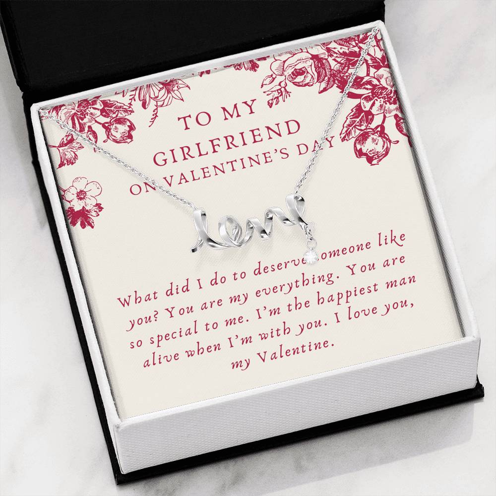 Attractive Solid Crystal Love Scripted NecklaceNecklace Girlfriend Gift Wife Heart Love Day Pendant You Gifts Her Girls I Valentine S 100 My Valentines  Silver Amazing Polished Cool Surgical steel