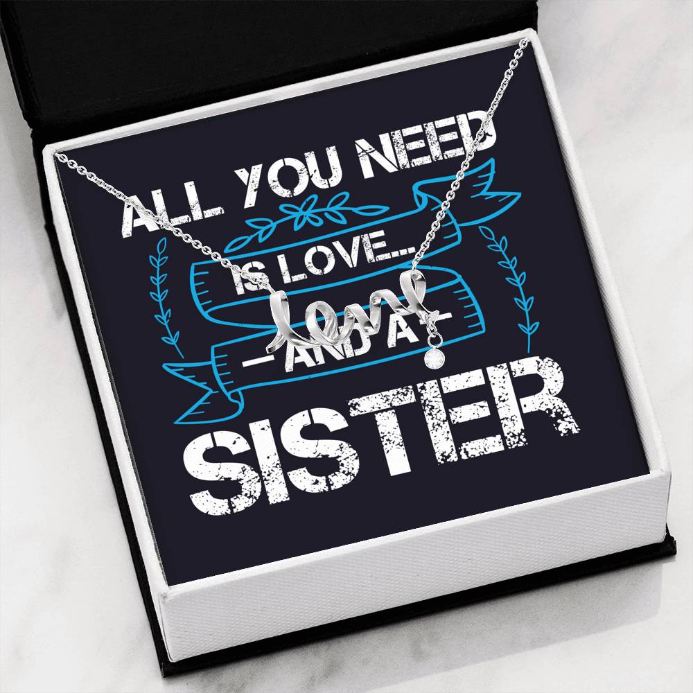 Personalized Gift Sister Necklace for Her Valentines Birthday  Gift Scripted Love Necklace for Women with Message  Card