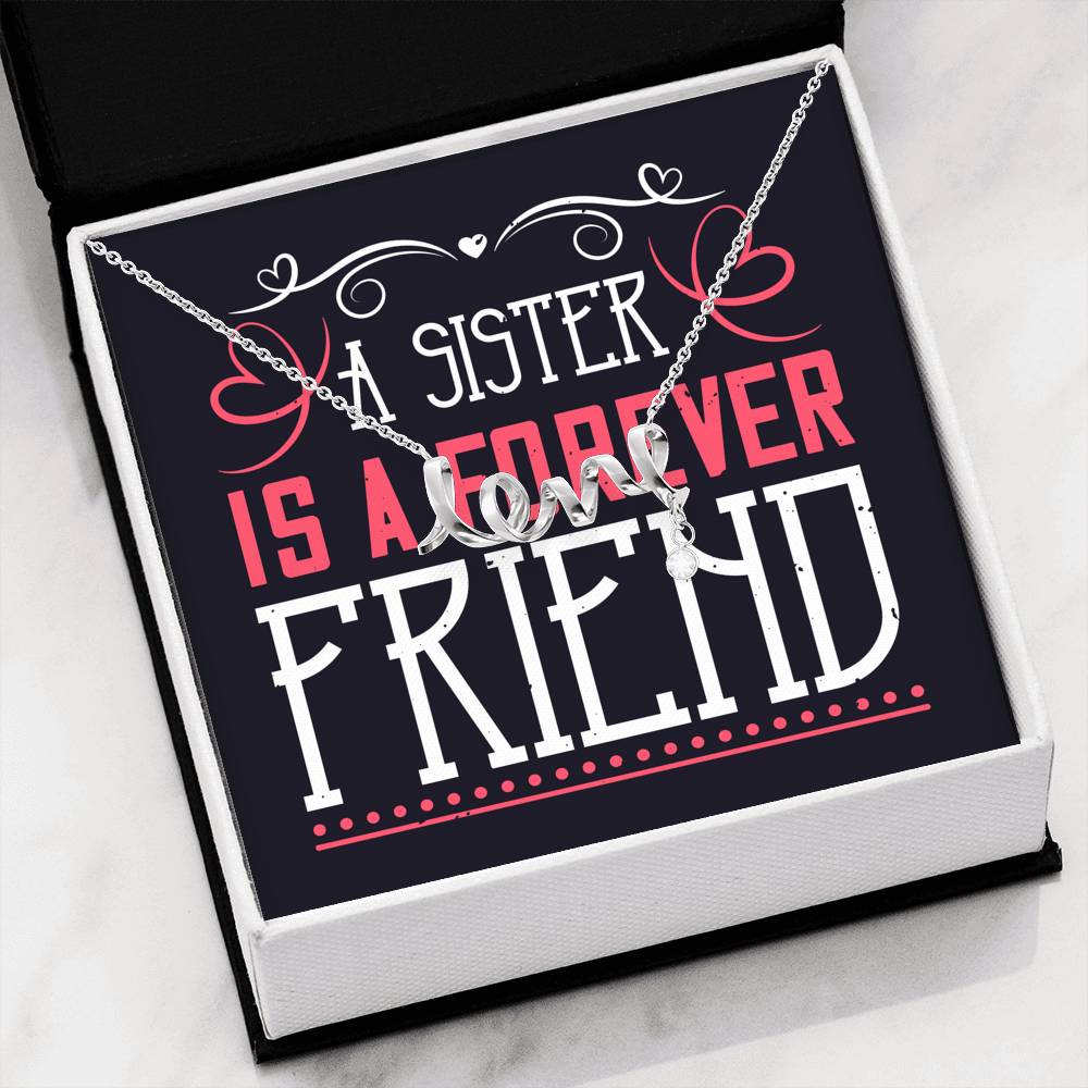 Personalized Gift Sister Necklace for Her Valentines Birthday  Gift Scripted Love Necklace for Women with Message  Card