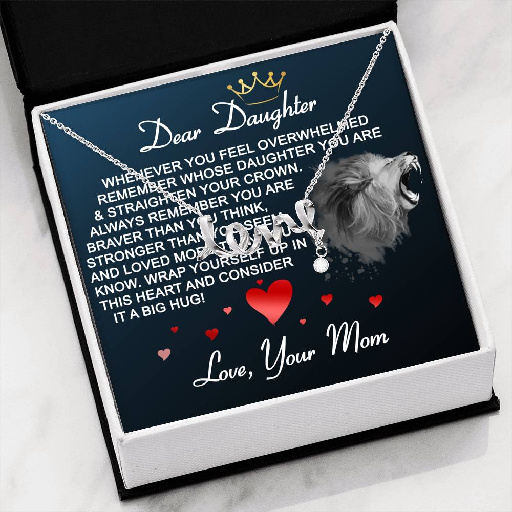Personalized Gift Daughter Necklace for Her Valentines Birthday  Gift Scripted Love Necklace for Women with Message  Card