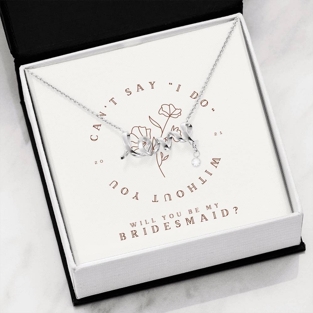 Personalized Pendent Gift Love Engraved Bridesmaid Dreams Necklace Gift