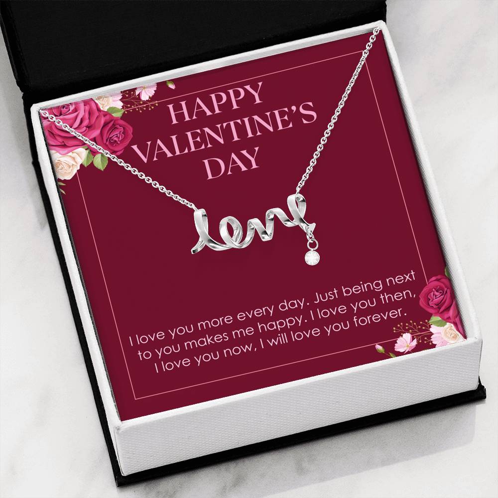 Personalized Necklace Gift For Wife Girlfriend Valentines Love Scripted Pendant On Valentine's Day