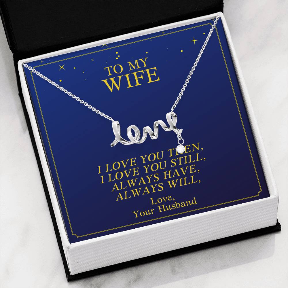 Anniversary Wedding Necklace Gift To My Wife On Valentine's Day Birthday Pendent Gift With The Message card From Husband