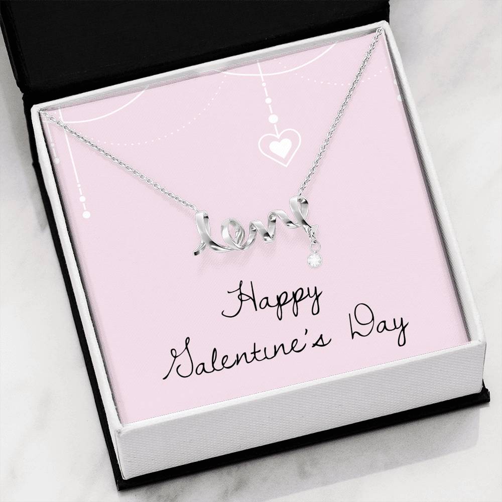 Personalized Wife Girlfriend Necklace  for Her Valentines Birthday Anniversary Gift Scripted  Love Necklace for Women with Message  Card