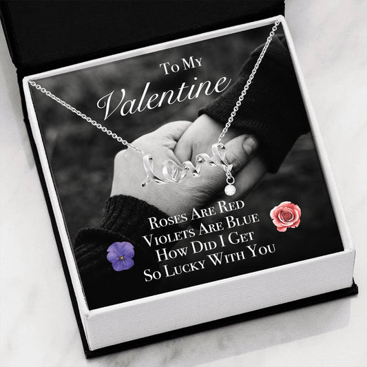 Personalized Necklace To My Valentine Forever Bond Pendent Gift With The Message Card On Valentine's Day Birthday Engagement Gift