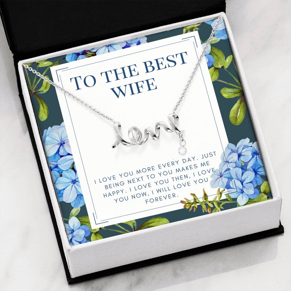 Personalized Gift For Wife Love Scripted Strong Love Bond Pendent On Her Birthday Anniversary Gift To My Wife