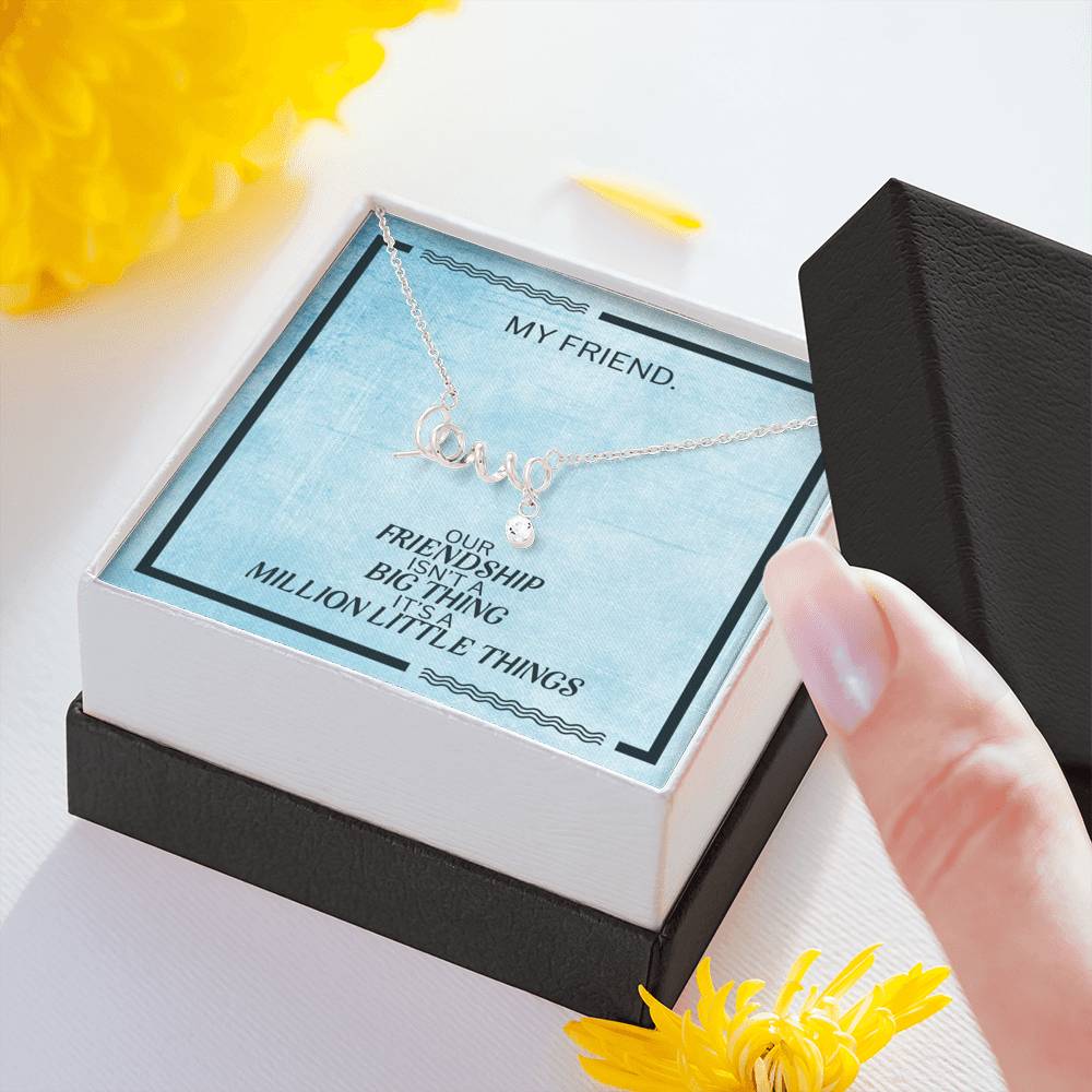 Modern Necklace Gift For Friend Love Scripted Pendent On Birthday Party From Best Friend