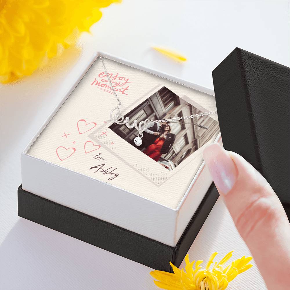 Personalized Gift Girlfriend Necklace for Her Valentines Birthday  Gift Scripted Love Necklace for Women with Message  Card