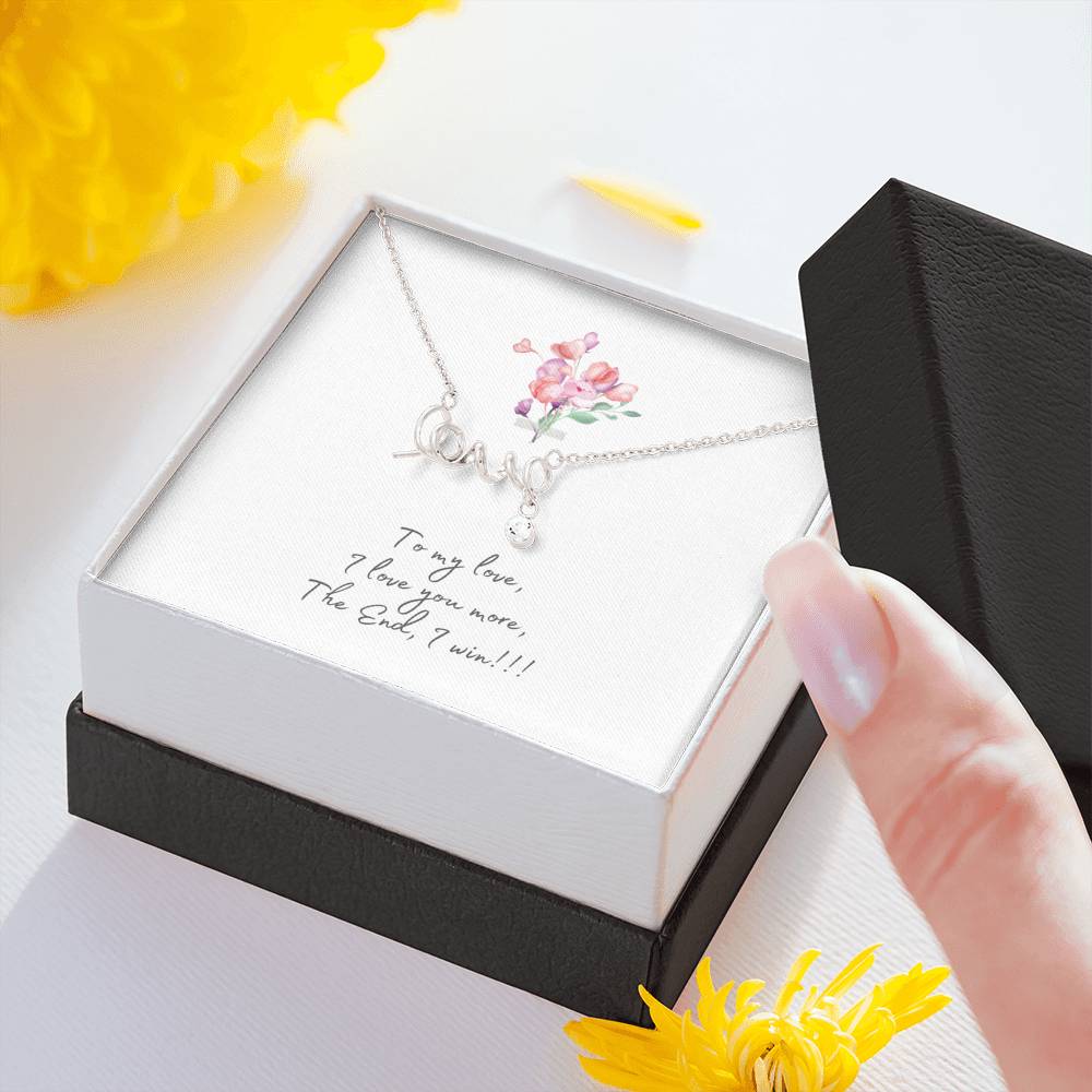 Personalized Gift Girlfriend Necklace for Her Valentines Birthday  Gift Scripted Love Necklace for Women with Message  Card