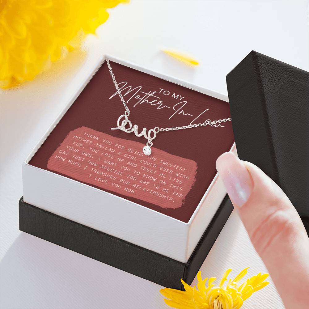 Necklace Gift To My Mother In Law Mom Step Mom Thank You For Doing Great Job Pendent Gift On Mother's Day Birthday Wedding With The Message Card