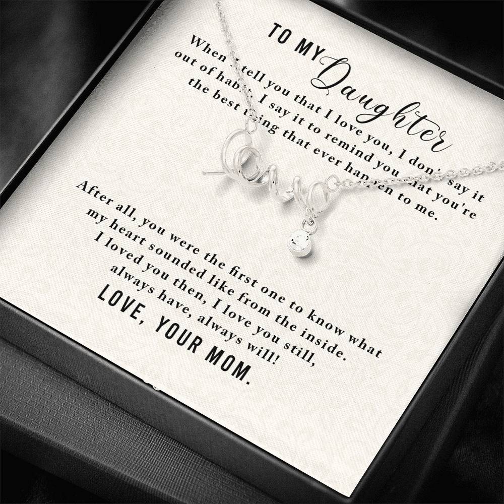 Personalized To my Daughter Necklace  for Her Valentines Birthday Gift Scripted Love Necklace for Women with Message  Card