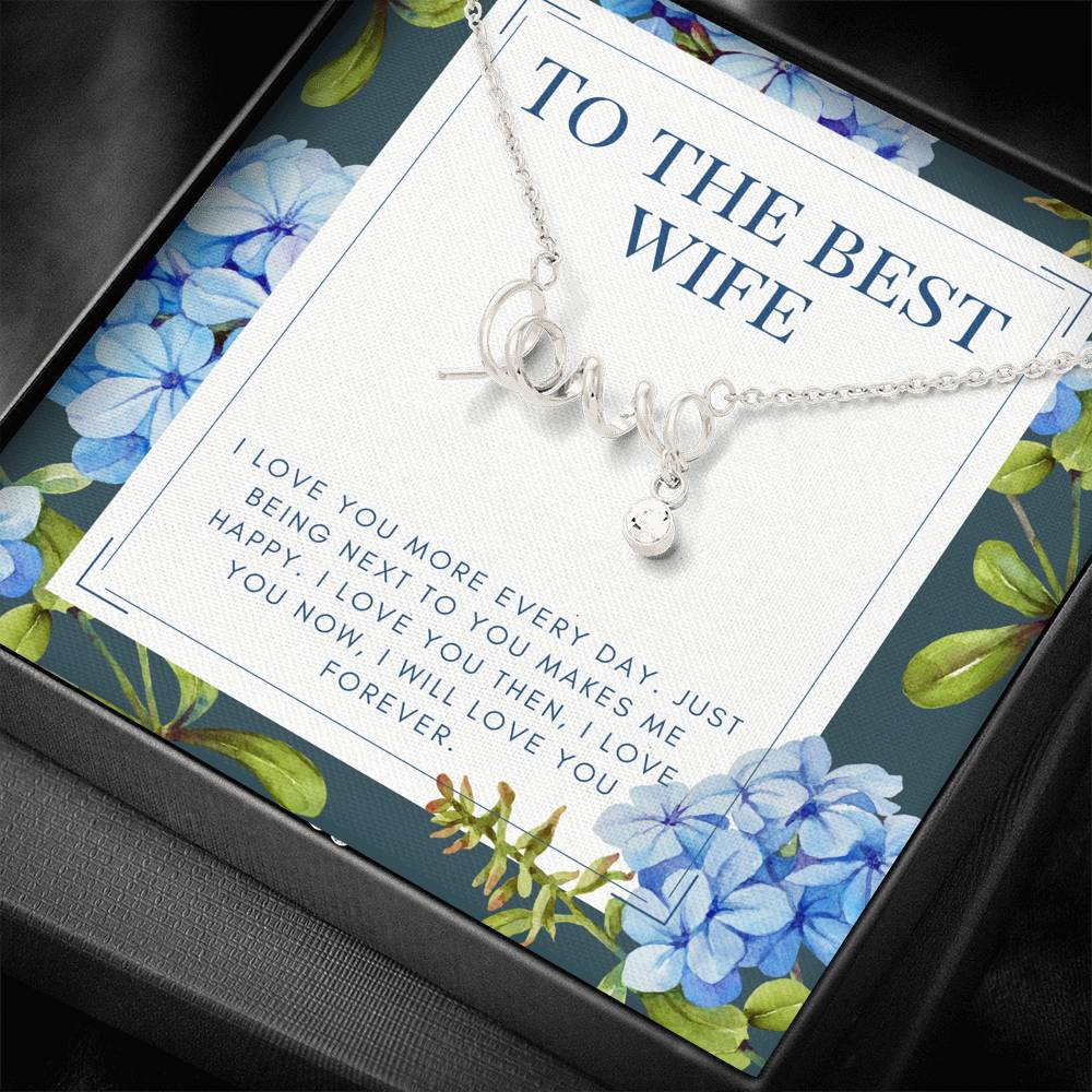 Personalized Gift For Wife Love Scripted Strong Love Bond Pendent On Her Birthday Anniversary Gift To My Wife