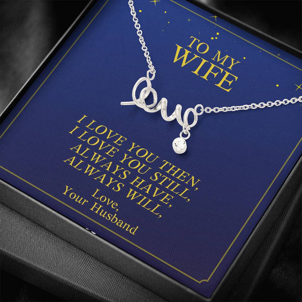 Anniversary Wedding Necklace Gift To My Wife On Valentine's Day Birthday Pendent Gift With The Message card From Husband