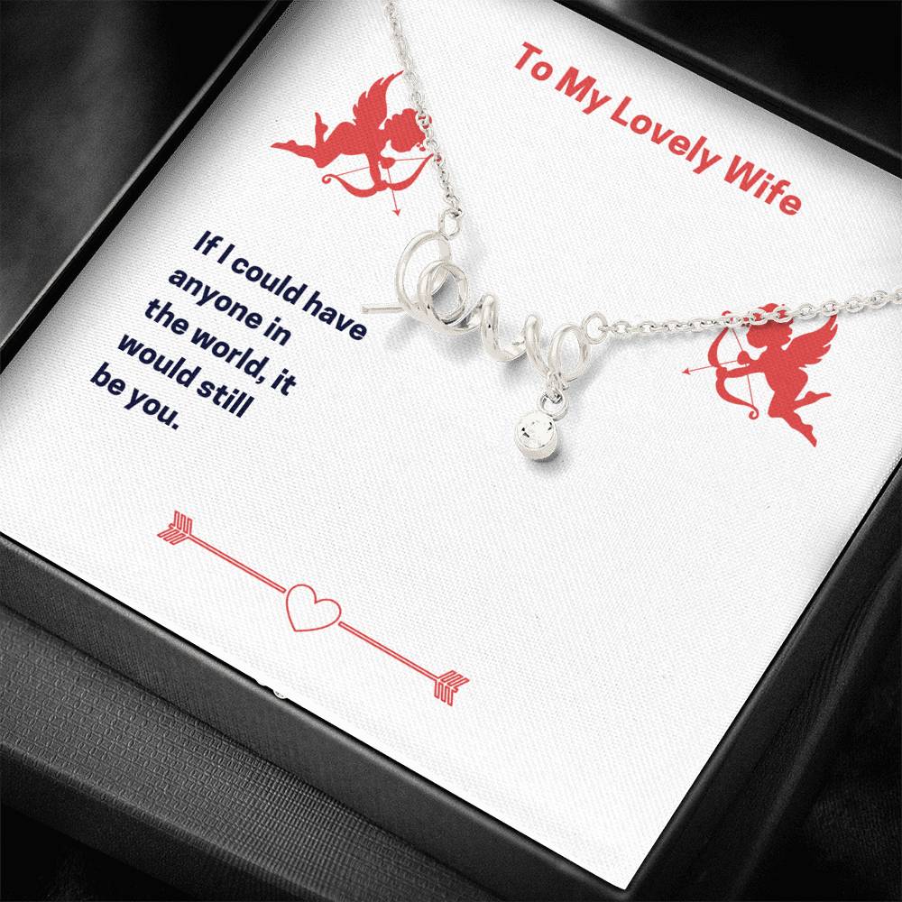 Personalized To my Wife Necklace  for Her Valentines Birthday Gift Scripted Love Necklace for Women with Message  Card