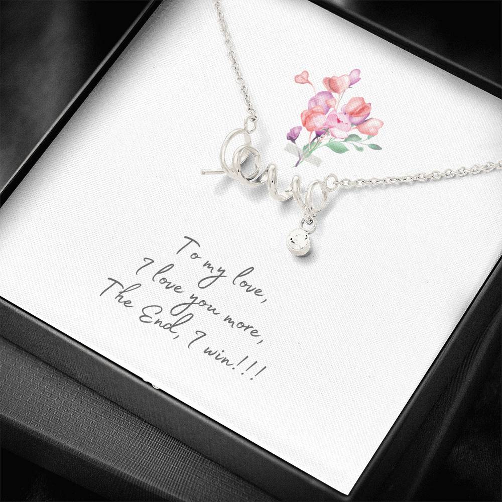 Personalized Gift Girlfriend Necklace for Her Valentines Birthday  Gift Scripted Love Necklace for Women with Message  Card