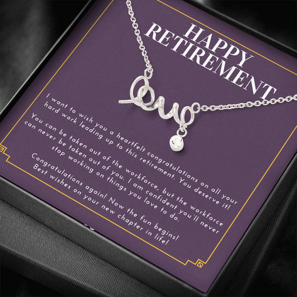 Gift For Women Love Scripted Necklace For Your Boss Employee Gift On Retirement Ceremony