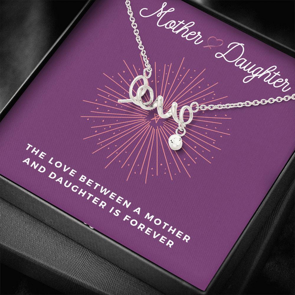 Gift For Women Mother Daughter Necklace Forever Love Scripted Pendent Gift On Mother's Day Daughter's day