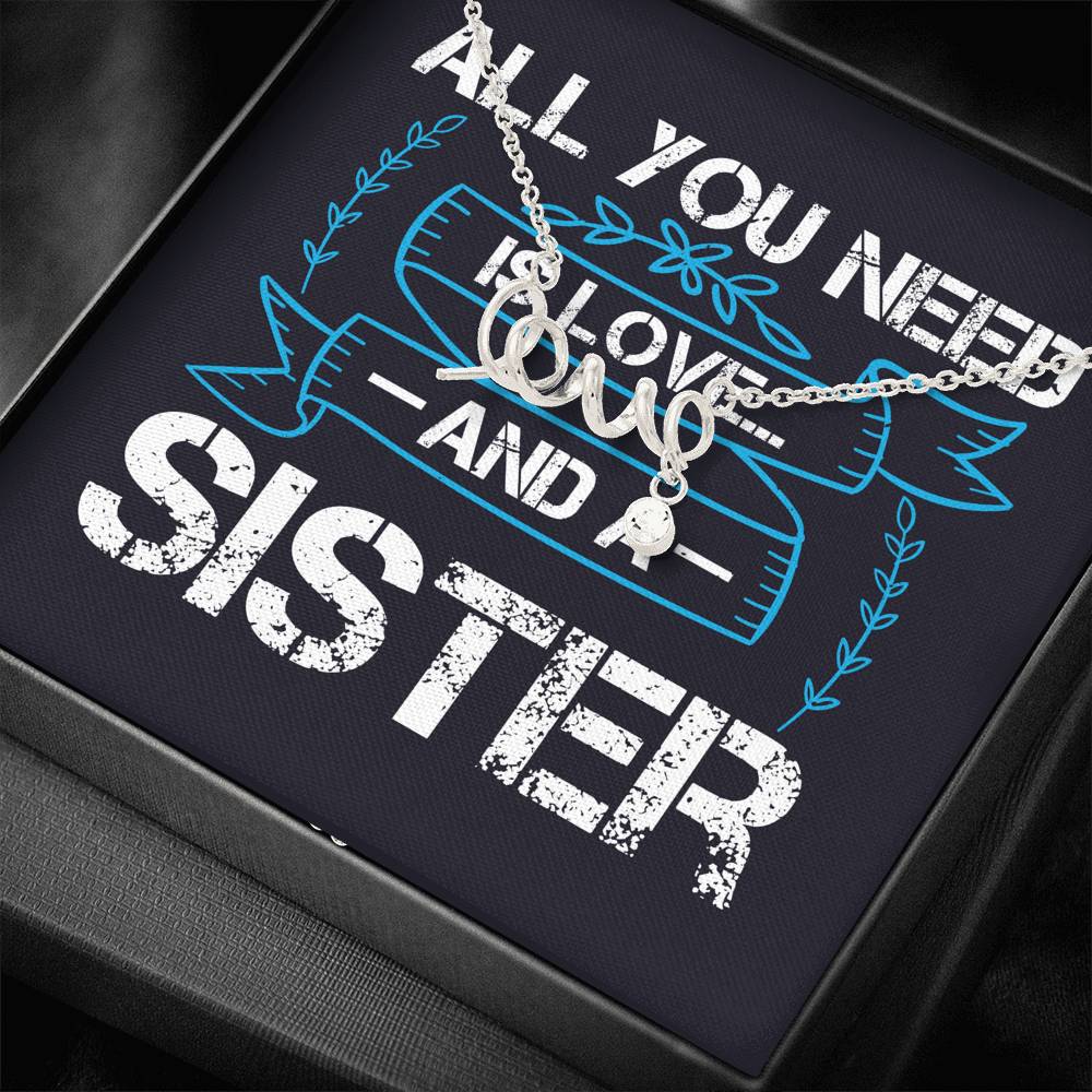 Personalized Gift Sister Necklace for Her Valentines Birthday  Gift Scripted Love Necklace for Women with Message  Card