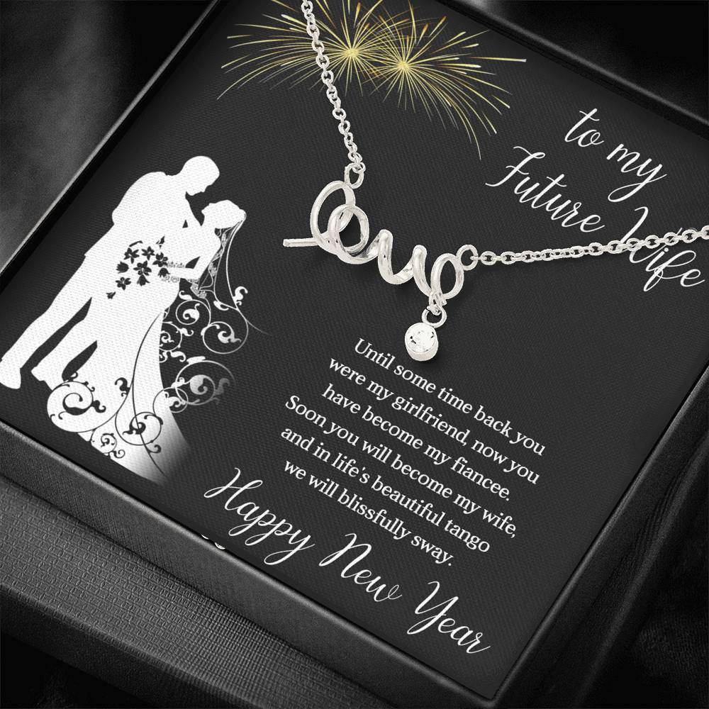 To My Future Wife Necklace for Women Personalized Birthday Anniversary Valentines Engagement Gift Gift Necklace with Message Card Silver Necklace for Women