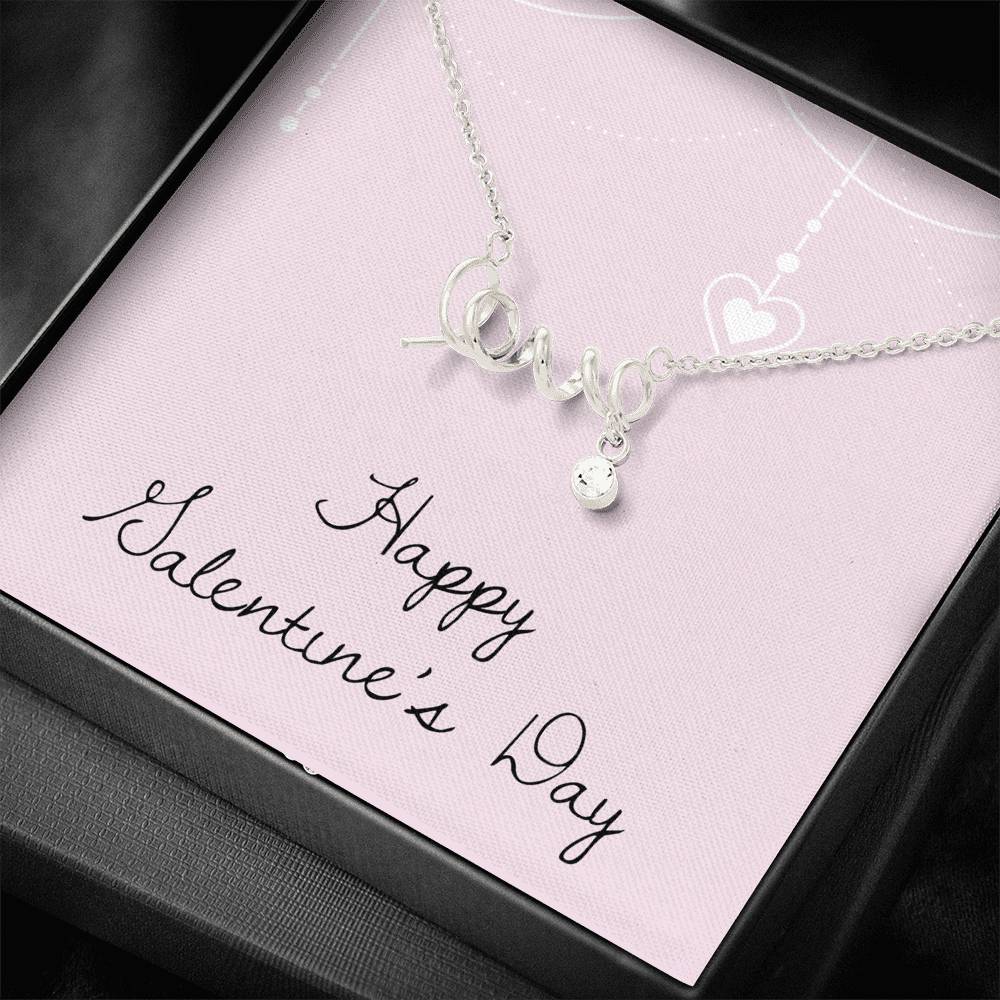Personalized Wife Girlfriend Necklace  for Her Valentines Birthday Anniversary Gift Scripted  Love Necklace for Women with Message  Card