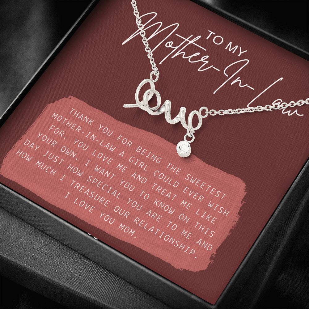 Necklace Gift To My Mother In Law Mom Step Mom Thank You For Doing Great Job Pendent Gift On Mother's Day Birthday Wedding With The Message Card
