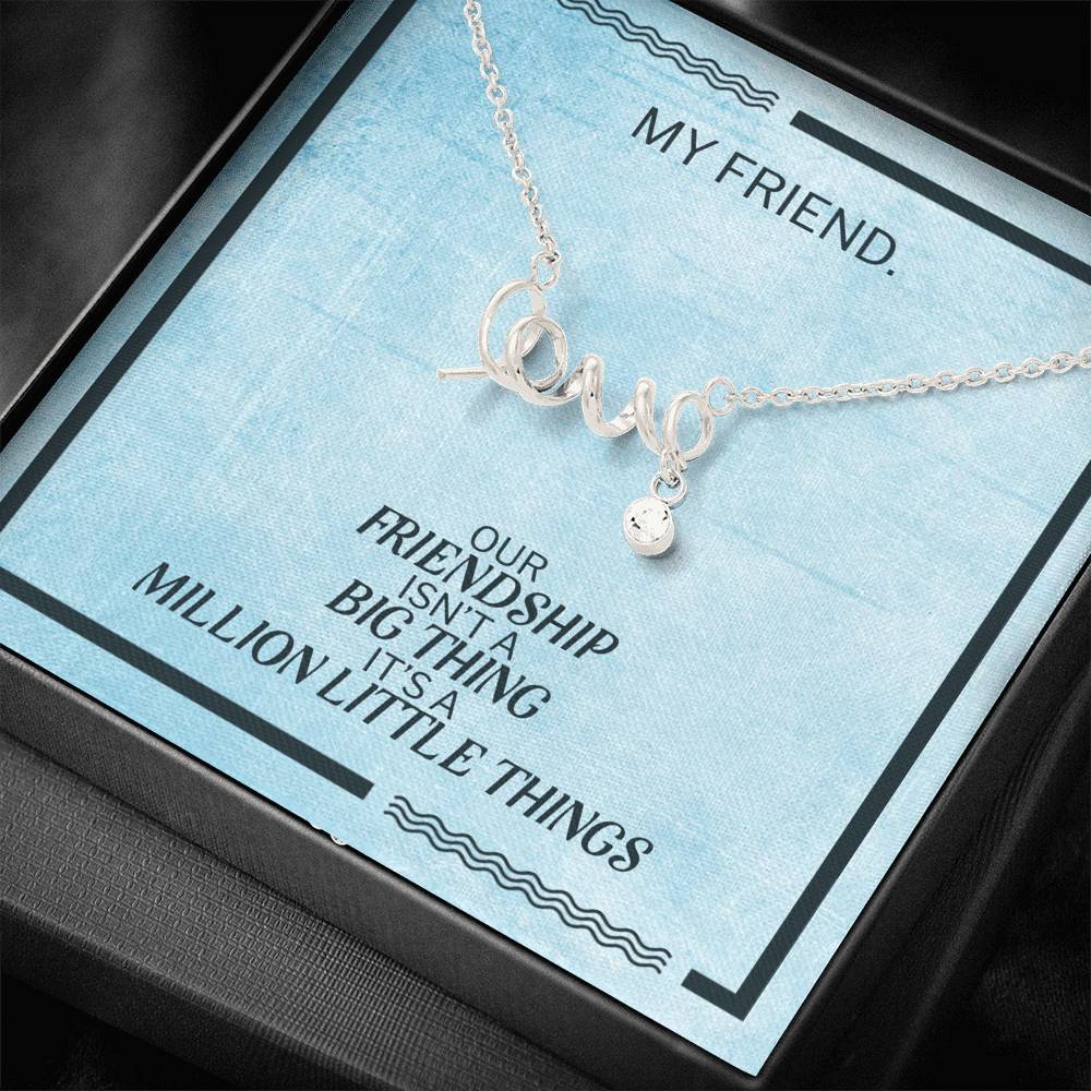 Modern Necklace Gift For Friend Love Scripted Pendent On Birthday Party From Best Friend
