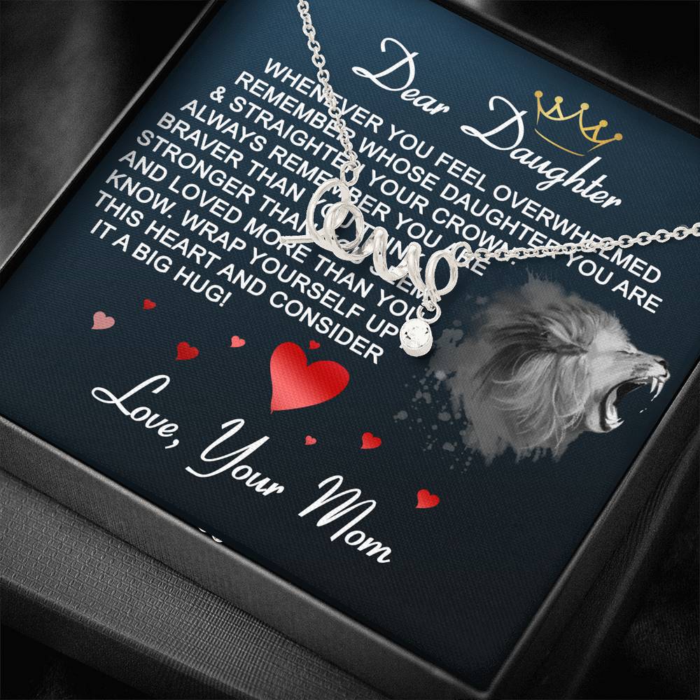 Personalized Gift Daughter Necklace for Her Valentines Birthday  Gift Scripted Love Necklace for Women with Message  Card