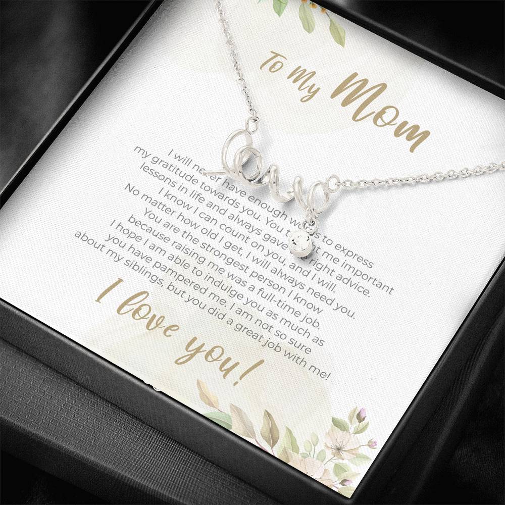 Mother's Day Love Engraved Necklace Gift To My Mom From Daughter Son
