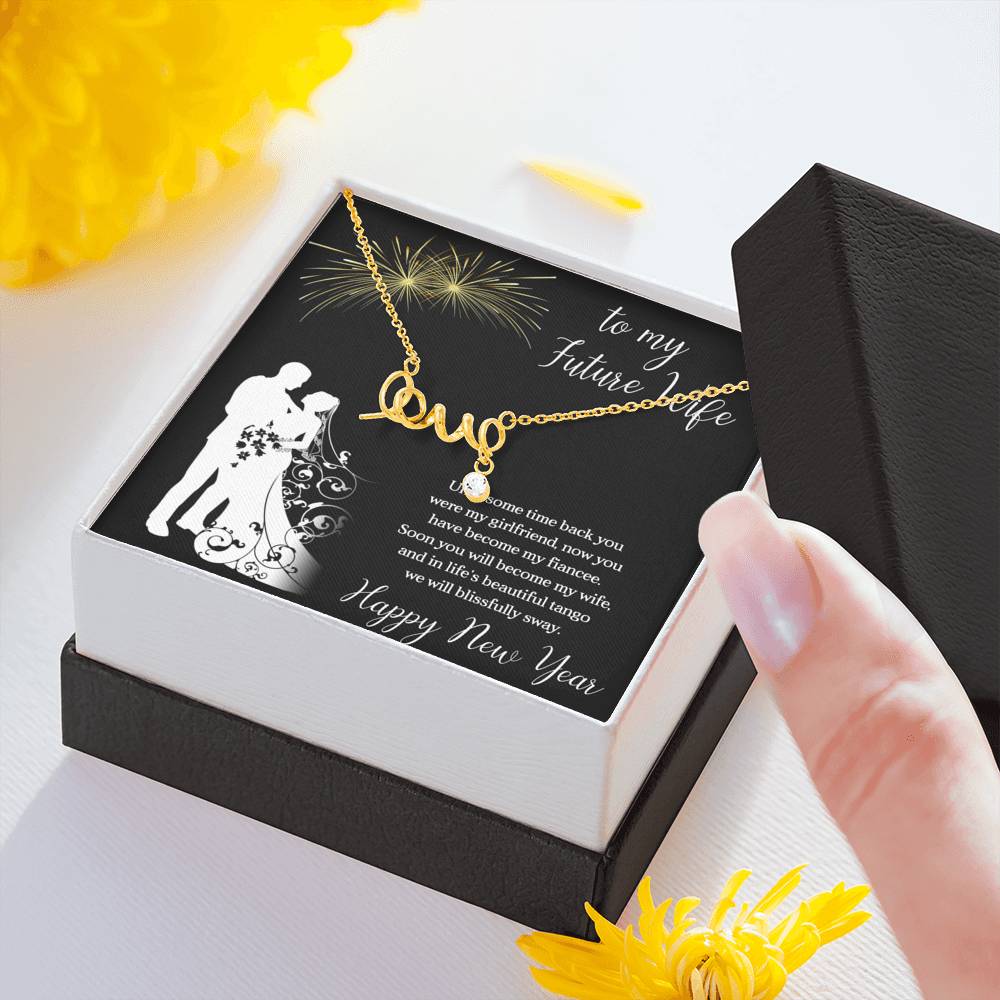To My Future Wife Necklace for Women Personalized Birthday Anniversary Valentines Engagement Gift Gift Necklace with Message Card Silver Necklace for Women
