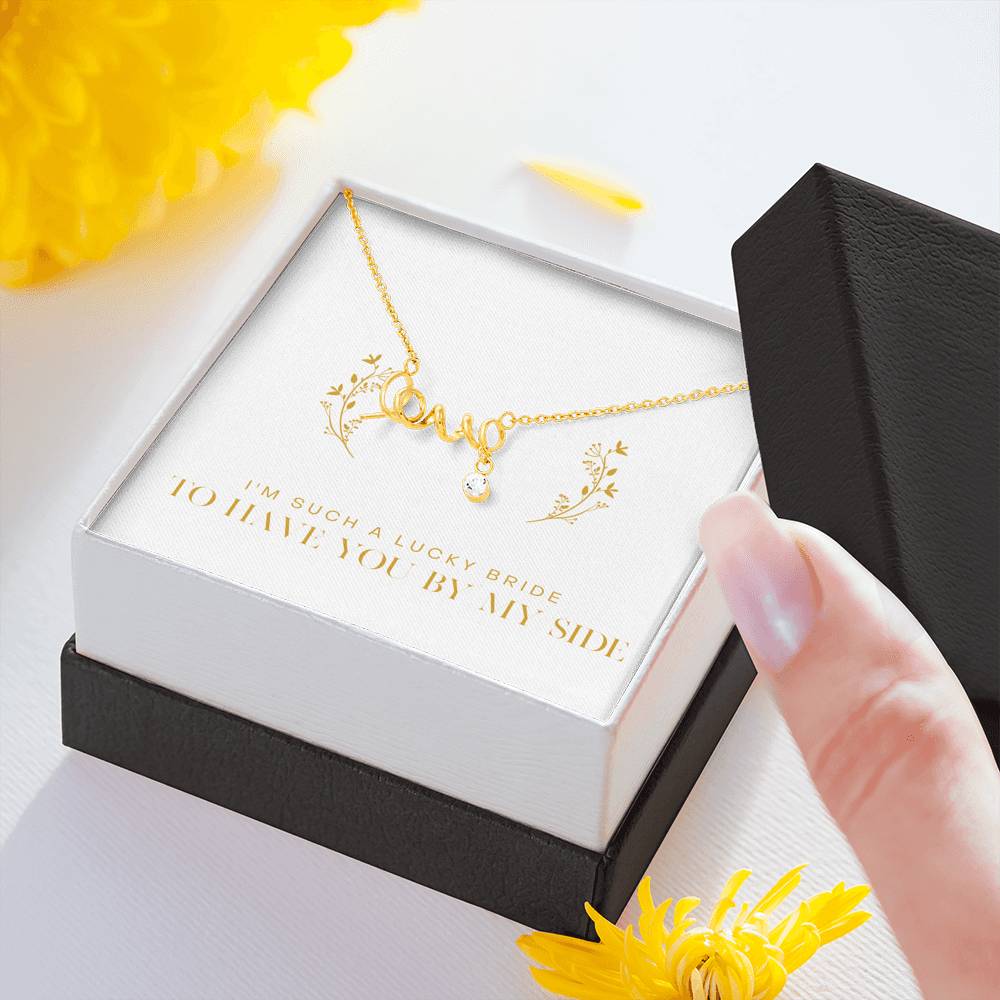 Love Engraved Necklace Gift Love Novelty Heart Pendent To Friends On My Wedding