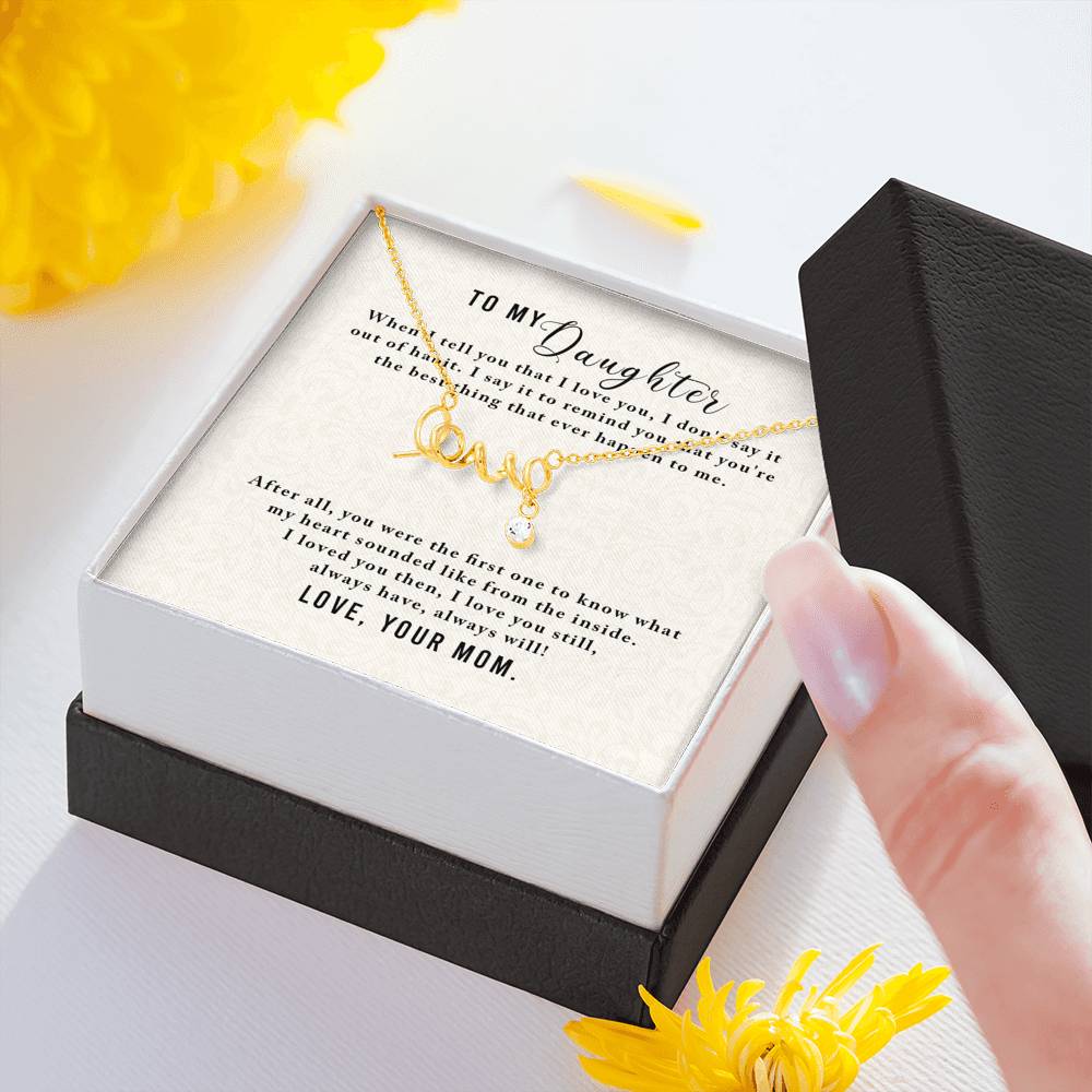 Personalized To my Daughter Necklace  for Her Valentines Birthday Gift Scripted Love Necklace for Women with Message  Card