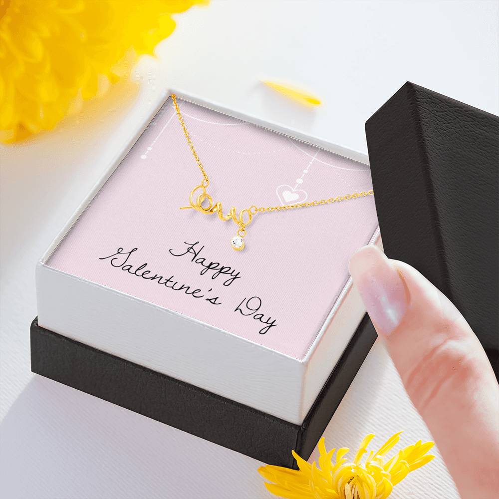 Personalized Wife Girlfriend Necklace  for Her Valentines Birthday Anniversary Gift Scripted  Love Necklace for Women with Message  Card