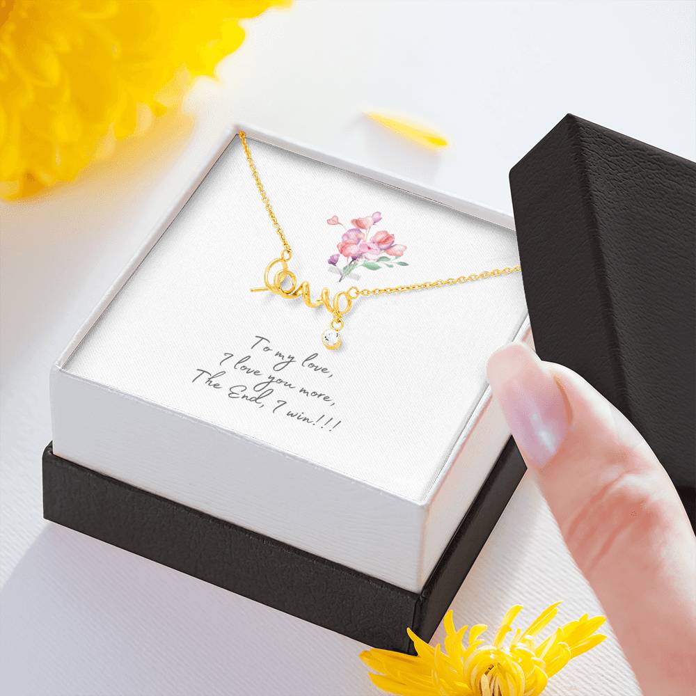 Personalized Gift Girlfriend Necklace for Her Valentines Birthday  Gift Scripted Love Necklace for Women with Message  Card