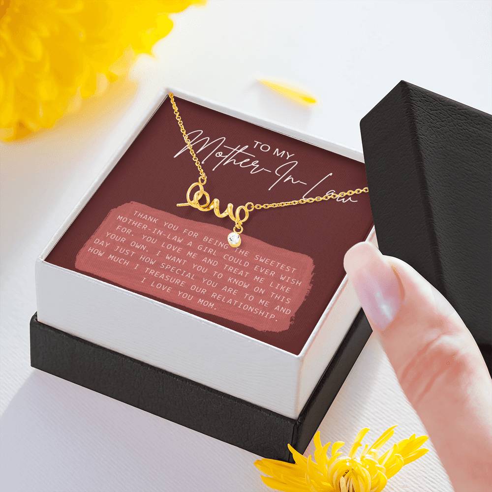 Necklace Gift To My Mother In Law Mom Step Mom Thank You For Doing Great Job Pendent Gift On Mother's Day Birthday Wedding With The Message Card