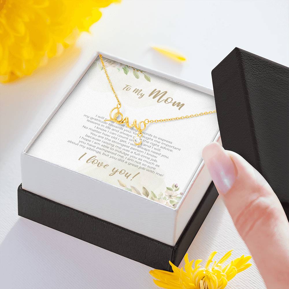 Mother's Day Love Engraved Necklace Gift To My Mom From Daughter Son